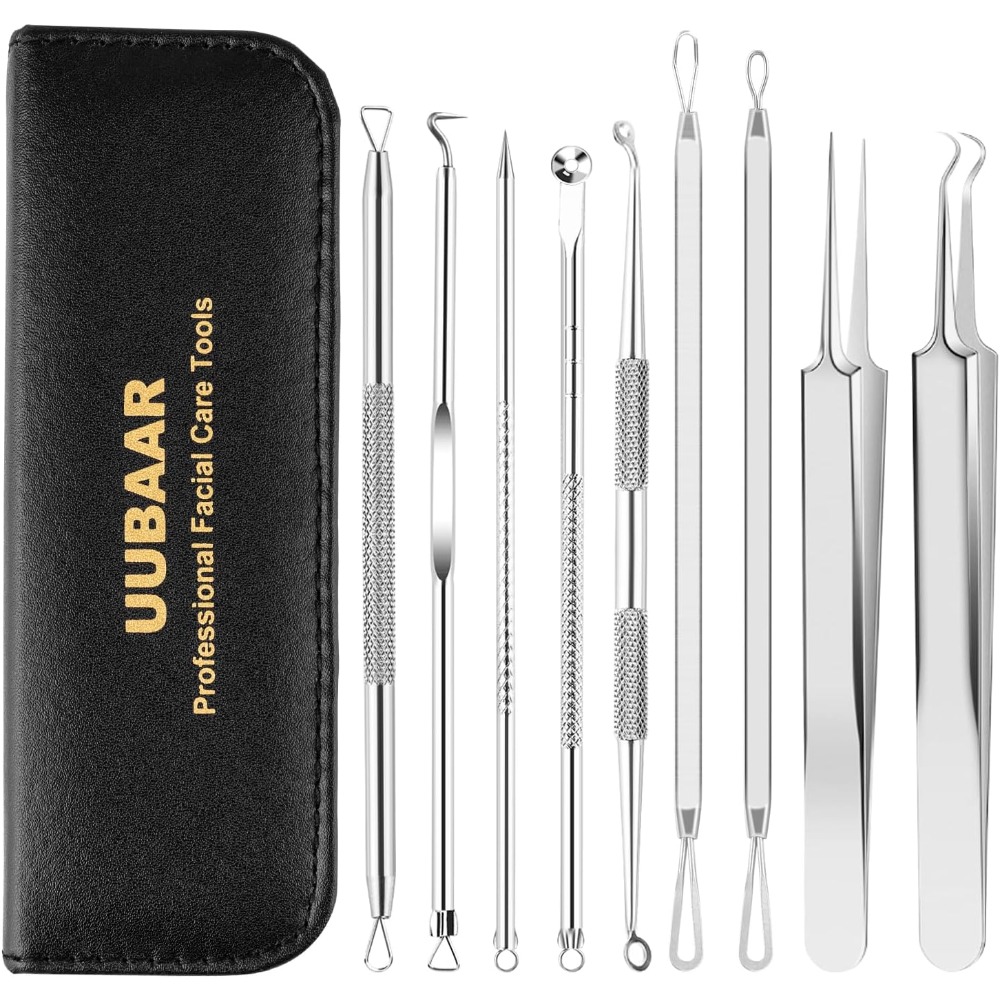Leather Tooling Kit - Profesjonalny 9-częściowy zestaw do usuwania zaskórników
