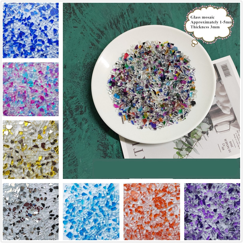Art Craft Mirror - 100g Mieszane kolorowe kryształowe szklane lustrzane