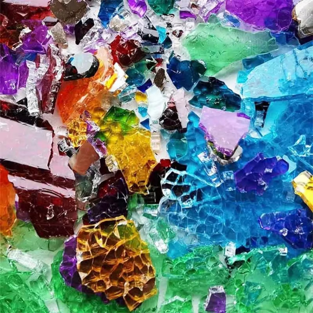 Art Craft Mirror - 50/100g Szklane Fragmenty Mozaiki Wielokolorowe Płytki