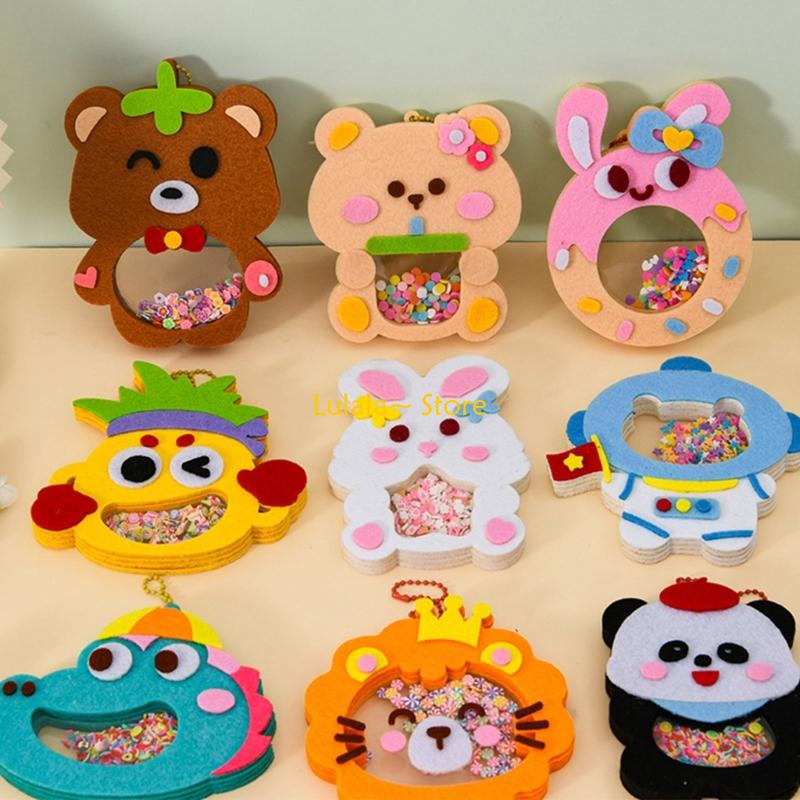 Art Craft Class - Y4QA Cartoon Animal Shaker wisiorek wykonana