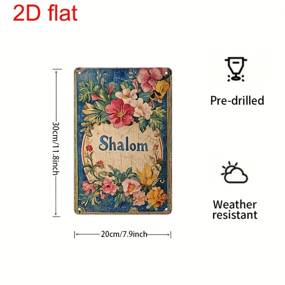 Art & Craft Teacher - CIFBUY Vintage Floral Shalom Aluminiowa Dekoracja