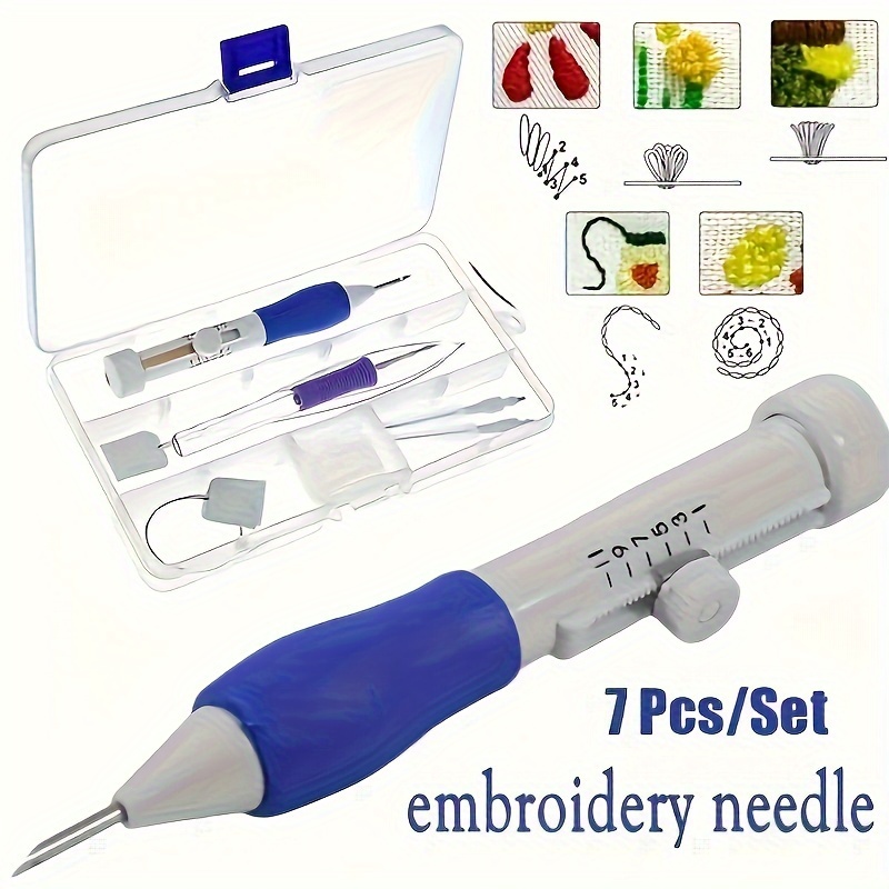 Punch Needle Kit - 7-częściowy zestaw narzędzi do haftowania igłą,