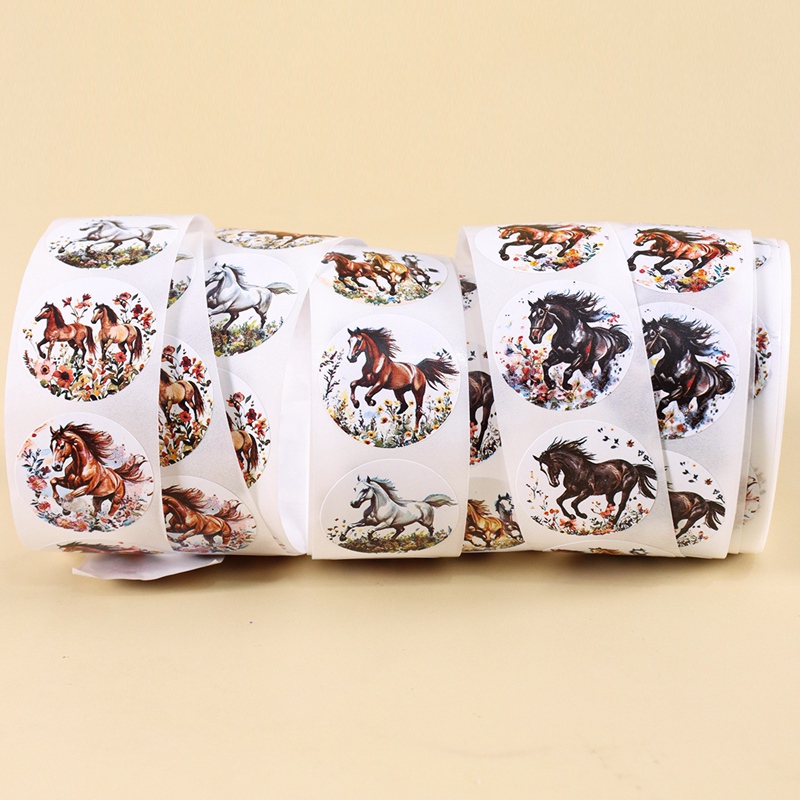 500 sztuk/rolka Naklejki z kon – Art Craft Items recenzja i cena