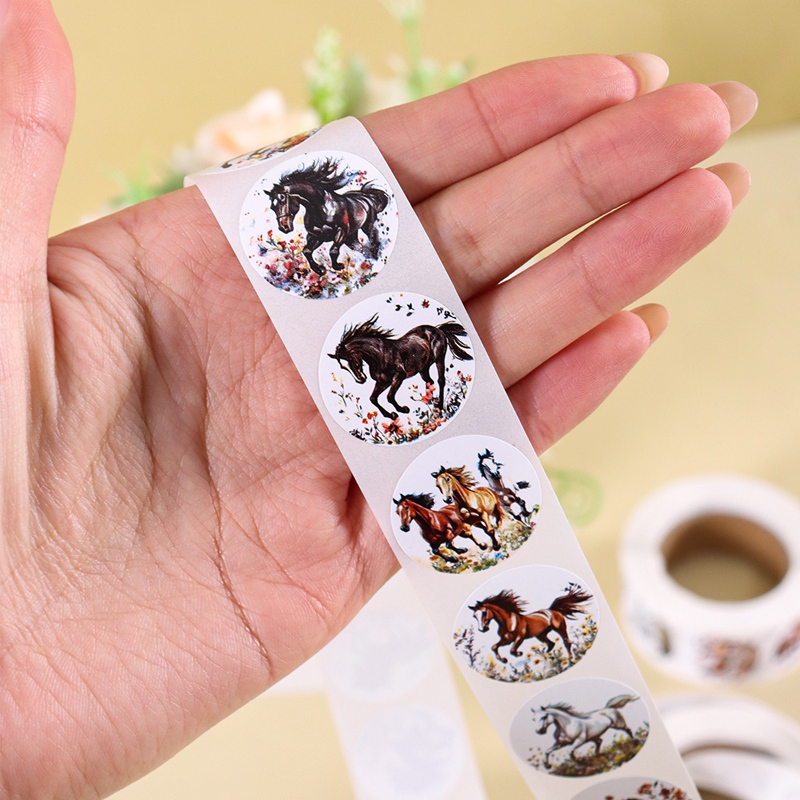 500 sztuk/rolka Naklejki z kon – Art Craft Items recenzja i cena